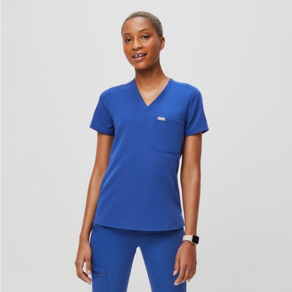NWT Figs Catarina one pocket scrub top in winning blue size S; $32 OBO
